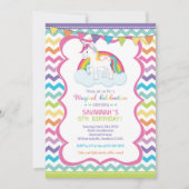 Unicorn Magical Celebration Birthday Party Invite Kaart (Voorkant)