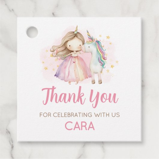 Unicorn Magical Day Birthday Party Bedankjes Labels (Voorkant)