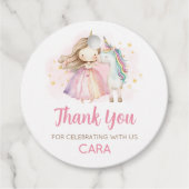 Unicorn Magical Day Birthday Party Bedankjes Labels (Voorkant)