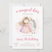 Unicorn Magical Day Birthday Party Kaart (Voorkant)