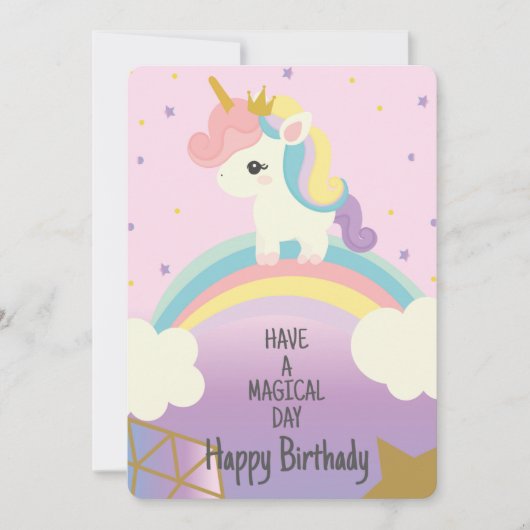 Unicorn Magical Day Feestdagenkaart (Voorkant)