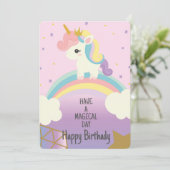Unicorn Magical Day Feestdagenkaart (Staand voorkant)