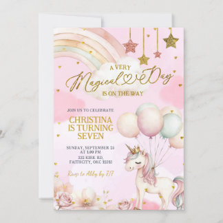 Unicorn Magical Day Is On The Way Birthday  Kaart