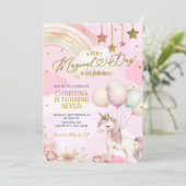 Unicorn Magical Day Is On The Way Birthday  Kaart (Staand voorkant)