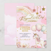 Unicorn Magical Day Is On The Way Birthday  Kaart (Voorkant / Achterkant)