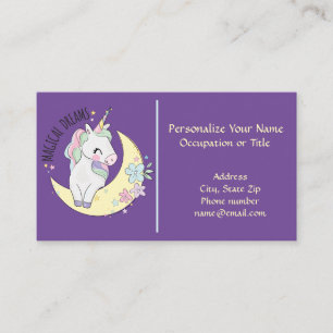 Unicorn Magical Dreams Cute Baby Pegasus Horse Visitekaartje