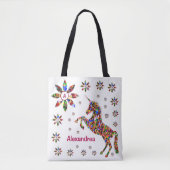 Unicorn Magical Fantasy Glitter personaliseren Tote Bag (Voorkant)