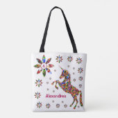 Unicorn Magical Fantasy Glitter personaliseren Tote Bag (Achterkant)