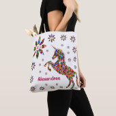 Unicorn Magical Fantasy Glitter personaliseren Tote Bag (Dichtbij)