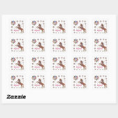 Unicorn Magical Fantasy Glitter personaliseren Vierkante Sticker (Vel)
