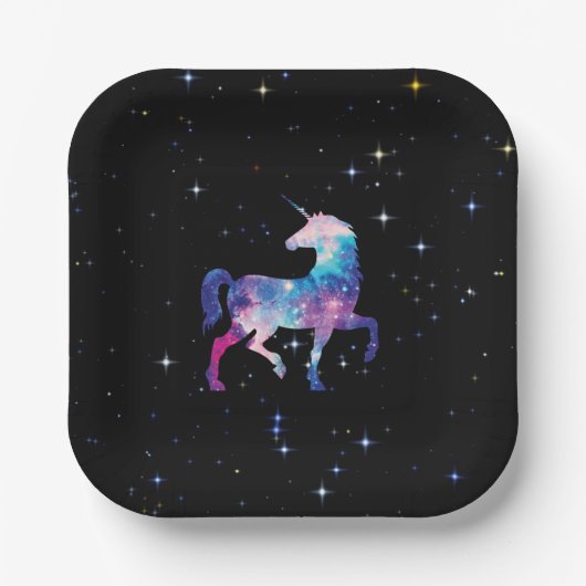 Unicorn Magical Galaxy Papieren Bordje (Voorkant)