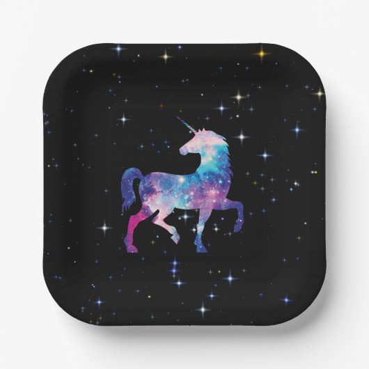 Unicorn Magical Galaxy Papieren Bordje (Voorkant)