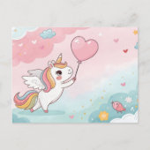 Unicorn Magical Heart Day Briefkaart (Voorkant)