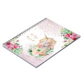 Unicorn Magical Illustration Girl Daily Diary Notitieboek (Linkerzijde)