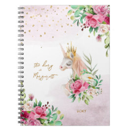 Unicorn Magical Illustration Girl Daily Diary Notitieboek