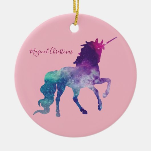 Unicorn Magical Kerstmis Keramisch Ornament (Voorkant)