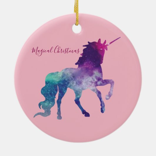 Unicorn Magical Kerstmis Keramisch Ornament (Achterkant)