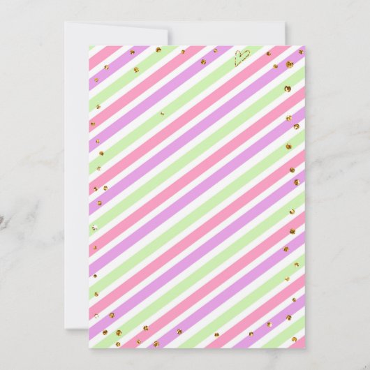 Unicorn Magical Pink Gold Rainbow Girl Birthday Kaart (Achterkant)