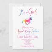 Unicorn Magical Rainbow Baby shower Uitnodiging (Voorkant)