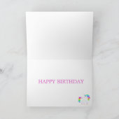 Unicorn Magical Rainbow Pink en Cute Birthday Feestdagen Kaart (Binnen)