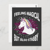 Unicorn Magical Stabby Feeling Sarcastic Horse Briefkaart (Voorkant / Achterkant)