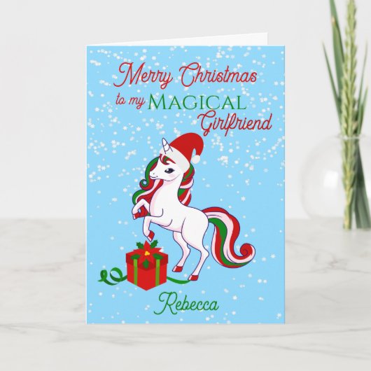 Unicorn Magical Vriendin kerstkaart Kaart (Voorkant)