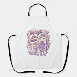 Unicorn Magie Staat Mij Goed Grafisch Ontwerp Whit Schort
