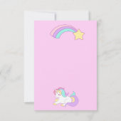 Unicorn magische 1 e verjaardag roze meisje één ja kaart (Achterkant)