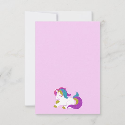 Unicorn magische day verjaardagsuitnodiging kaart (Achterkant)