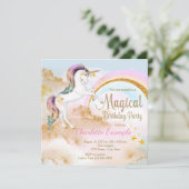 Unicorn Magische Eenhoorn Verjaardagsfeestje Uitno Kaart (Staand voorkant)