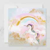 Unicorn Magische Eenhoorn Verjaardagsfeestje Uitno Kaart (Achterkant)