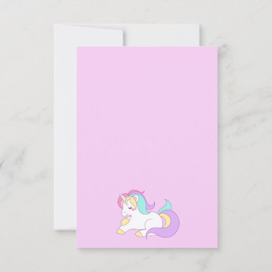 Unicorn magische girly verjaardagsfeestkaart kaart (Achterkant)