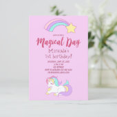 Unicorn magische girly verjaardagsfeestkaart kaart (Staand voorkant)