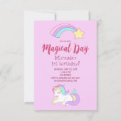 Unicorn magische girly verjaardagsfeestkaart kaart (Voorkant)