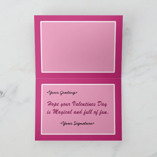 Unicorn magische Valentijn wensen Feestdagen Kaart (Binnen)