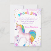 Unicorn magische verjaardag dank u kaart (Voorkant)