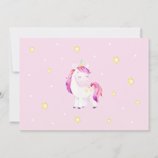 Unicorn magische verjaardagsuitnodiging / grillig kaart (Achterkant)