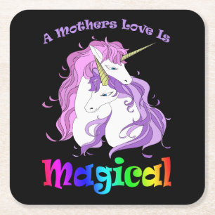 Unicorn mam A Mothers Love is Magical Kartonnen Onderzetters
