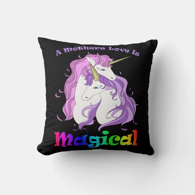 Unicorn mam A Mothers Love is Magical Kussen (Voorkant)