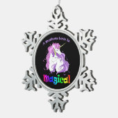 Unicorn mam A Mothers Love is Magical Tin Sneeuwvlok Ornament (Rechts)