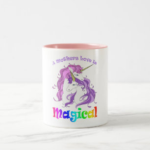 Unicorn mam A Mothers Love is Magical Tweekleurige Koffiemok