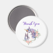 Unicorn Mam & Baby Floral Hartelijk dank Magneet (Voorkant / Achterkant)