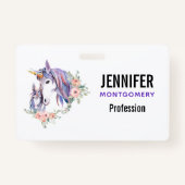  Unicorn Mam & Baby Waterverf Floral Badge (Achterkant)