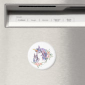  Unicorn Mam & Baby Waterverf Floral Magneet (Insitu (Vaatwasser))