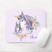  Unicorn Mam & Baby Waterverf Floral Muismat (Met muis)