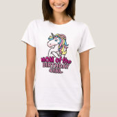 Unicorn Mam van het T-shirt van de Birthday Girl (Voorkant)