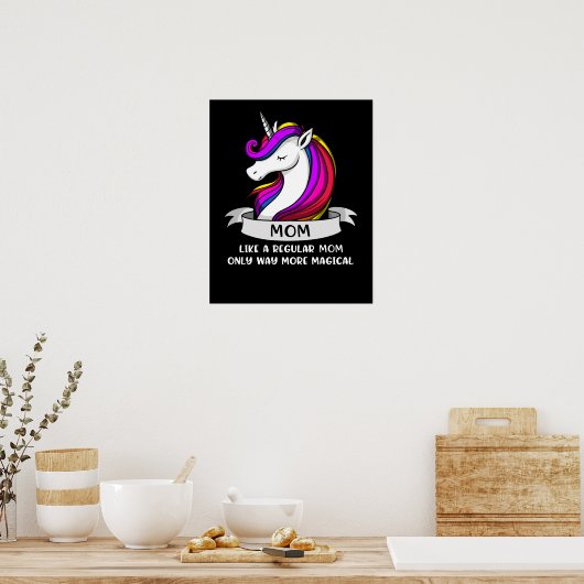 Unicorn Mama Mamacorn Magical Poster (Keuken)