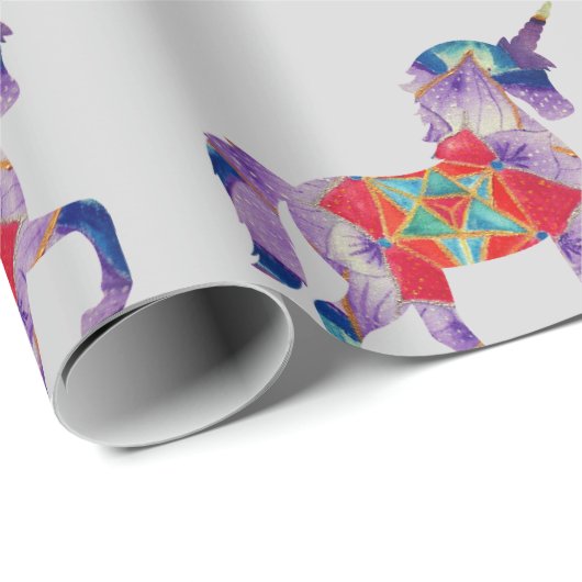 Unicorn Mandala Art Cadeaupapier (Rol Hoek)