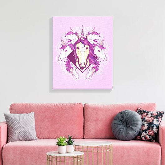 Unicorn Mandala Canvas Afdruk (Insitu (Woonkamer))