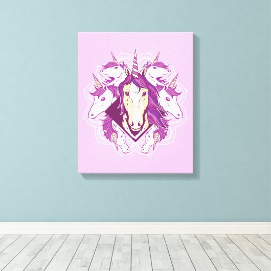 Unicorn Mandala Canvas Afdruk (Insitu (Houten vloer))